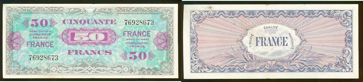 50 francs France 1945 AU+